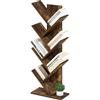 Furinno Tree Bookshelf Libreria ad albero da terra a 7 livelli, Pino Ambrato