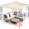 Flexzion 10 'X10' gazebo top Canopy replacement cover - Doppio a piani con bordo liscio poliestere UV30 protezione impermeabile per esterni, giardino, patio, prato parasole