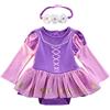 HIHCBF Neonata Costume di Carnevale Vestito da Principessa Sofia Pagliaccetto per Bimba Compleanno Festa Halloween Cosplay Natale Abitini per Bambina con Archetto 3-6 mesi