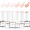 Nicedeco 4 in 1 Professionale Base Rubber Gel Kit Smalto Semipermanente Nudo per Unghie UV LED Soak Off Gel Set 35, 6X8ML