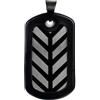 iXXXi Men Ciondolo da uomo Dog Tag Stripe nero opaco | taglia unica, misura unica, Acciaio inossidabile, Nessuna pietra preziosa