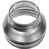 Repa Market Metallo 125 a 100 mm Riduttore di Condotto Tondo in Acciaio Zincato per Tubo di Raccordo (Scarico e Sfiato) - Riduzione Accoppiamento