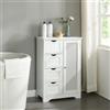 [en.casa] Mobile a Terra per Bagno Armadietto da Stoccaggio Mobile per Lavanderia con Anta e Cassetti 80 x 55 x 30 cm Bianco