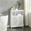 [en.casa] Mobile a Terra per Bagno Armadietto da Stoccaggio Mobile per Lavanderia con Ante e Scomparto 80 x 60 x 28 cm Bianco