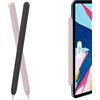 AHASTYLE Custodia in Silicone Cover Ultra Sottile Compatibile con Apple Pencil 2nd Generazione, iPad PRO 11 12,9 Pollici - Confezione da 2 (Nero & Rosa)