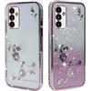 BAOJAY Compatibile per Samsung Galaxy M52 5G Silicone Case [Glitter Bling Cover Glitter Clear View,Custodia Trasparente Antiurto regali per ragazze e signoreo-rosa