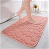 chakme - Tappeto da bagno in memory foam, assorbente per la doccia, zerbino decorativo, antiscivolo per il bagno e il soggiorno, 50 x 80 cm, rosa