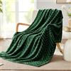 Whale Flotilla Coperta con motivo Chevron, 130 x 150 cm, Calda Coperta per Divano, in Pile, Super Morbida e Morbida, in Flanella, Verde Scuro