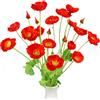 Tenorbass Fiori artificiali papavero fiori di seta con steli, fiori di papavero finto reale tocco decorazione piante realistico Bouquet per casa cucina matrimonio ufficio centrotavola decorazioni