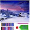 ARTULIO Diamond Painting Kit 5D DIY - Rifugio montano in serata invernale - 30x40cm -Ricamo a Punto Croce Strass Diamante Painting, Decorazione per Casa e Pareti, Pittura Diamante Fai da Te