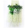 NatureMan Ghirlanda di fiori di glicine artificiali, confezione da 12, 1,1 metri. Fiori di glicine artificiali in seta per matrimonio, festa, giardino, decorazione murale per la casa (bianco crema)