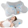 jiaao Cuscino Cervicale Memory Foam per Dormire Ortopedico per Supporto al Collo Ergonomico Traspirante Antirussamento Anallergico Federa Lavabile, 65 x 37 x 12 cm