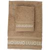 Liu Jo Milano Liu Jo Set Asciugamano Viso + Asciugamano ospite Spugna 500 Grammi m/q, Tortora
