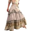 Minetom Donna Gonna Lunga A Vita Alta con Pieghe Gonna Retro Lace Patchwork Grande Gonne Elegante Vintage Gonna A Ruota Grigio XS
