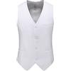 YAOTT Uomo Tinta unita Taglia Grande Business Panciotto Gilet da abito Western Gilet Formale con scollo a V Eleganti Top senza maniche Gilet Giacca per feste di nozze d'affari bianco L