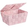 Wenko Cestino con coperchio Adria rosa, Polipropilene, 19 x 10 x 14 cm, Rosa