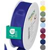 Halbach Seidenbänder Nastro regalo di alta qualità con bordo metallico, larghezza 25 mm, lunghezza 25 m, certificato Öko-Tex 100, nastro in taffettà, prodotto in Germania, colore: blu