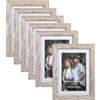 EYMPEU Cornice 10x15,Cornice Foto Marrone Chiaro,Decorazione per Casa Set 6