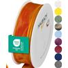 Halbach Seidenbänder Nastro regalo di alta qualità con bordo in fil di ferro, larghezza 25 mm, lunghezza 25 m, certificato Oeko-Tex 100, nastro taffetà Made in Germany, colore: arancione scuro