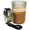 BELLE VOUS Bicchiere con Coperchio in Plastica Nera a Coste - Tazza Plastica da 480 ml - Bicchieri Portatili Riutilizzabili per Caffè Freddo, Tè, Succhi Di Frutta, Frullati, Acqua, Cocktail, Birra