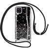 ZhuoFan Glitter Custodia con Cordino per Samsung Galaxy S10 Lite 6,7, Custodia Brillantini Glitterata con Corda Regolabile Tracolla Collana con Rigida PC Antiurto Cover, modello 05