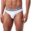 Emporio Armani Stretch Cotton Shiny Logoband Brief, Slip Uomo, Bianco (White), S