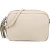 SH Leder Tina G296 - Borsa a tracolla in vera pelle, con chiusura lampo, 18 x 13 cm, beige., s