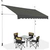 COSTWAY Tenda da Sole per Balcone, Tenda da Sole a Morsetto per Esterno, Regolabile in Altezza, Telaio Telescopico Senza Forare, Telo Resistente ai Raggi Solari (300 cm, Grigio)