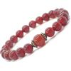 ThurColas Bracciale da donna in perle di corniola rossa e perle di bronzo antico tibetano