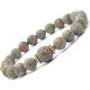 ThurColas Bracciale donna in pietre naturali con perle tibetane in ottone dorato