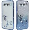 BAOJAY Compatibile per Samsung Galaxy S10 Silicone Case [Glitter Bling Cover Glitter Clear View,Custodia Trasparente Antiurto regali per ragazze e signoreo-blu