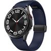 SOLOLUP Cinturino in pelle magnetica per Samsung Galaxy Watch 7/6/5/4/FE 40mm 44mm/6 Classic 43 47mm/5 Pro 45mm/4 Classic 42 46mm，20mm D-Buckle Hybrid Eco-Leather Cinturino sportivo in morbido silicone