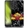Head Case Designs Licenza Ufficiale AS Roma Marmo Strisce Cresta Custodia Cover in Morbido Gel Compatibile con Galaxy A52 / A52s / 5G (2021)