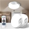Homelist Lampada da soffitto a LED con sensore di movimento, 6500 K, funzionamento a batteria senza collegamento di alimentazione, lampada da soffitto con telecomando, dimmerabile, cucina, bagno,