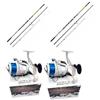 Generico Kit surfcasting 2 canne COLMIC electra 3kw 4,20mt 100-200gr + 2 mulinelli SHIZUKA sk7 7000