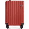 WITTCHEN FLEXI Line Valigia da cabina espandibile Bagaglio a mano Borsa da cabina Valigia piccola in policarbonato Lucchetto TSA Quattro rotelle doppie Manico telescopico in alluminio Taglia S Rosso