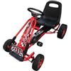 Vidaxl Go-kart a pedali per bambini, sedile regolabile, rosso