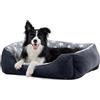 FURTIME Cuccia Cane Letto per Cani Cuscino Lavabile e Antiscivolo Lettino Morbido Divano per Cani Cuccia Cane Interno Taglia Media Brandina per Gatto M(63x53x20cm) Nero