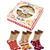 Rainbow Socks - Donna Uomo Divertenti Cotone Torta Mele Calze Regalo 1 Paia - Tamaño 41-46