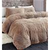 LS Home Laura Secret Set copripiumino in morbido pile a pelo lungo, federa per cuscino, morbido pile in finta pelliccia (visone, matrimoniale)