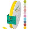 Halbach Seidenbänder Nastro regalo | larghezza 10 mm lunghezza 25 m | nastro prodotto in Germania | nastri regalo in diversi colori e larghezze, perfetto per confezionare e decorare, colore: limone