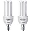 Kippen 1401B2 - Confezione 2 pezzi di Lampade a Risparmio Energetico Modello 3 Tubi, 18 Watt. Luce Calda 2700K. Attacco E14