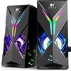 OR O R O W OROW PC Altoparlanti,10W RGB Altoparlanti da Tavolo con Luce LED, Stereo Sound 2.0, Altoparlante USB, 3,5 mm jack,Casse per PC con Manopola del volume(S201)