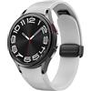SOLOLUP Cinturino in pelle magnetica per Samsung Galaxy Watch 7/6/5/4/FE 40mm 44mm/6 Classic 43 47mm/5 Pro 45mm/4 Classic 42 46mm，20mm D-Buckle Hybrid Eco-Leather Cinturino sportivo in morbido silicone