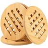 WuGU Sottopentola in Bambù - Set Di 4 Pezzi Antiscivolo Resistenti Al Calore Per Pentole Da Cucina