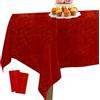 PartyWoo Tovaglia Foil Rossa, 2 PEZZI Tovaglia Iridescente a Pois, 137 x 274 cm/ 54 x 108 Pollici Tovaglia Rettangolare Lavabile per Tavolo da 6 a 8 Piedi, Tovaglia per Compleanno, Matrimonio