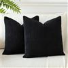 JOTOM Fodere In Velluto a coste Morbido Solido Fodere Di Cuscino Decorativo Cuscino Fodere Per Cuscini Da Letto Per La Decorazione Della Casa Per Divano Camera Da Letto 60x60 cm Set Di 2 (Nero)