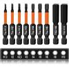 BAVUNV 9 Pezzi Set Inserti Torx Acciaio Legato S2, Esagonale Punte Avvitatore da 1/4, 50mm Punte per Cacciavite Magnetiche per Avvitatore a Batteria（H1,5/2/2,5/3/4/5/6/8/10）