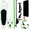 vidaXL Set Tavola Gonfiabile da SUP Verde e Bianco