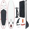 Vidaxl Set Tavola da SUP e Surf Gonfiabile Rosso e Bianco